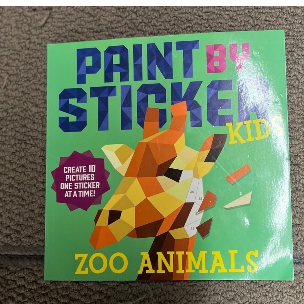 Paint By Sticker Kids Zoo Animals Activity Book Workman Publishing 10 Paintings